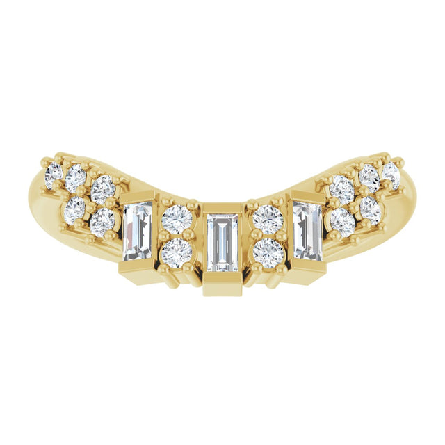 14K Gold Straight Baguette Natural Diamond Contour Band - 1/3 CTW - Yellow Gold - view 3
