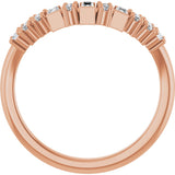 14K Gold Straight Baguette Lab-Grown Diamond Contour Band - 1/3 CTW - Rose Gold - view 2