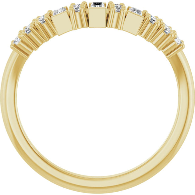 14K Gold Straight Baguette Lab-Grown Diamond Contour Band - 1/3 CTW - Yellow Gold - view 2