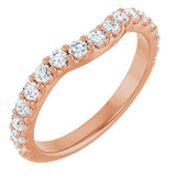 14K Gold Round Lab-Grown Diamond Contour Band - 1/2 CTW - Rose Gold