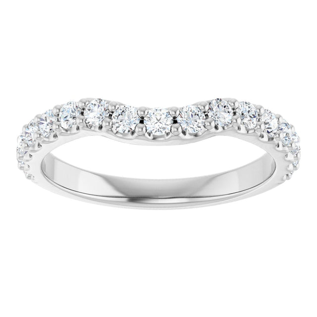 Platinum Round Lab-Grown Diamond Contour Band - 1/2 CTW - view 3