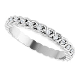 Platinum Round Lab-Grown Diamond Rope Eternity Band - 1mm Stones - view 5