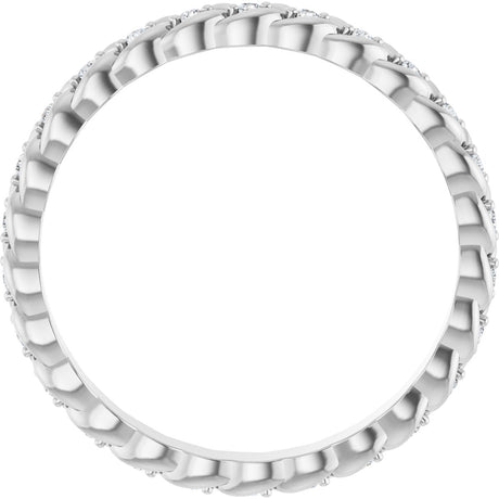 Platinum Round Natural Diamond Rope Eternity Band - 1.2mm Stones - view 2
