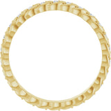 14K Gold Round Natural Diamond Rope Eternity Band - 1.2mm Stones - Yellow Gold - view 2