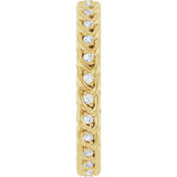14K Gold Round Lab-Grown Diamond Rope Eternity Band - 1mm Stones - Yellow Gold - view 4