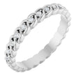 Platinum Round Natural Diamond Rope Eternity Band - 1.2mm Stones