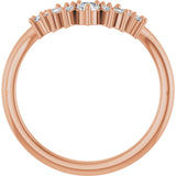 14K Gold Round Lab-Grown Diamond Contour Band - 1/4 CTW - Rose Gold - view 2