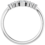 Platinum Round Lab-Grown Diamond Contour Band - 1/4 CTW - view 2