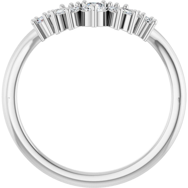 Platinum Round Lab-Grown Diamond Contour Band - 1/4 CTW - view 2