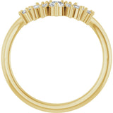 14K Gold Round Lab-Grown Diamond Contour Band - 1/4 CTW - Yellow Gold - view 2