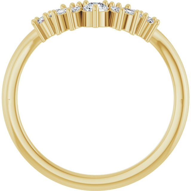 14K Gold Round Lab-Grown Diamond Contour Band - 1/4 CTW - Yellow Gold - view 2