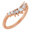 14K Gold Round Lab-Grown Diamond Contour Band - 1/4 CTW - Rose Gold