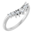 Platinum Round Lab-Grown Diamond Contour Band - 1/4 CTW
