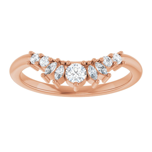 14K Gold Round Lab-Grown Diamond Contour Band - 1/4 CTW - Rose Gold - view 3