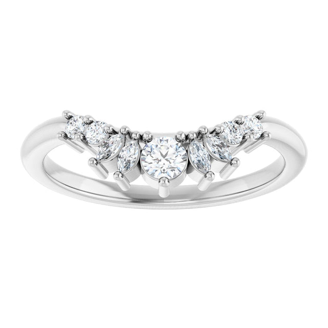 Platinum Round Lab-Grown Diamond Contour Band - 1/4 CTW - view 3