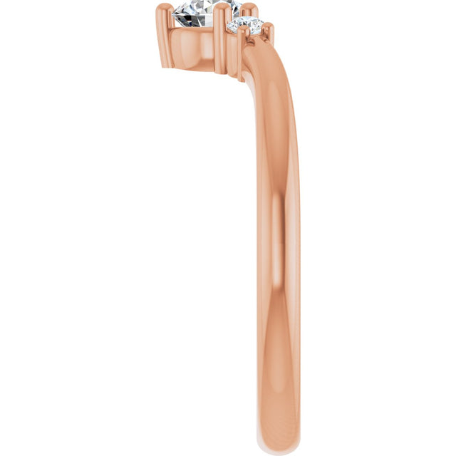 14K Gold Round Lab-Grown Diamond Contour Band - 1/8-5/8 CTW - Rose Gold - view 4