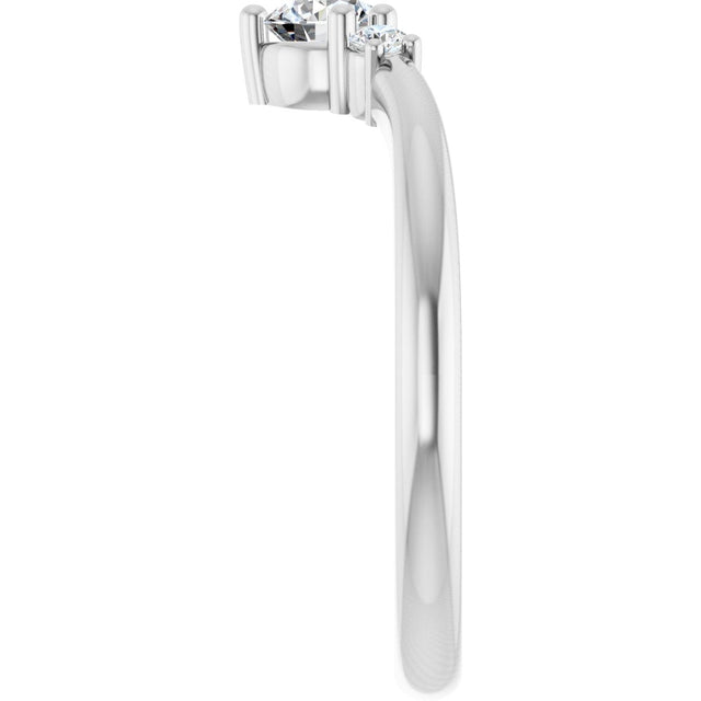 Platinum Round Lab-Grown Diamond Contour Band - 1/8-5/8 CTW - view 4