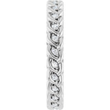 Platinum Round Natural Diamond Rope Eternity Band - 1mm Stones - view 4