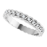 Platinum Round Natural Diamond Rope Eternity Band - 1mm Stones - view 5