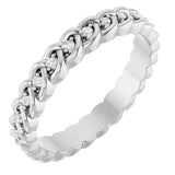 Platinum Round Natural Diamond Rope Eternity Band - 1mm Stones