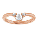 14K Gold Round Lab-Grown Diamond Contour Band - 1/8-5/8 CTW - Rose Gold - view 3