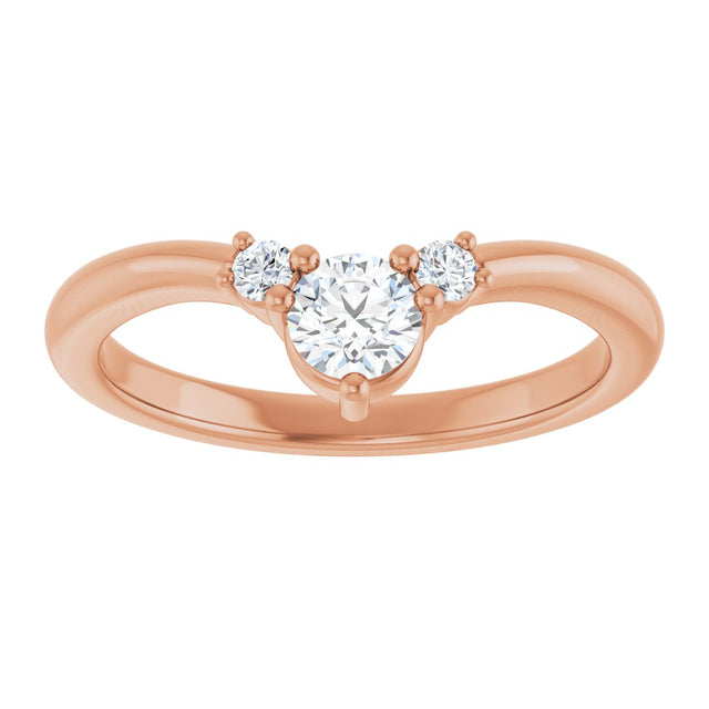 14K Gold Round Lab-Grown Diamond Contour Band - 1/8-5/8 CTW - Rose Gold - view 3
