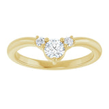 14K Gold Round Lab-Grown Diamond Contour Band - 1/8-5/8 CTW - Yellow Gold - view 3