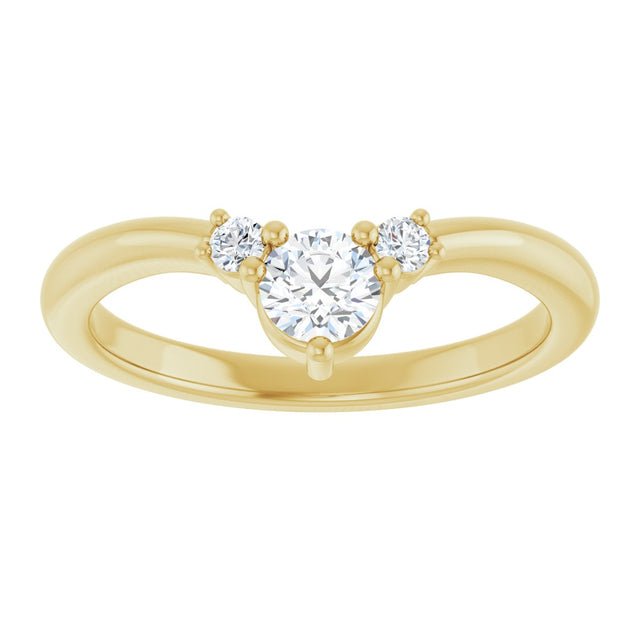 14K Gold Round Lab-Grown Diamond Contour Band - 1/8-5/8 CTW - Yellow Gold - view 3