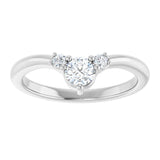 Platinum Round Lab-Grown Diamond Contour Band - 1/8-5/8 CTW - view 3