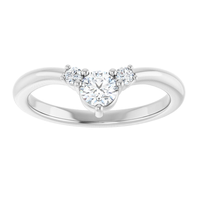 Platinum Round Lab-Grown Diamond Contour Band - 1/8-5/8 CTW - view 3