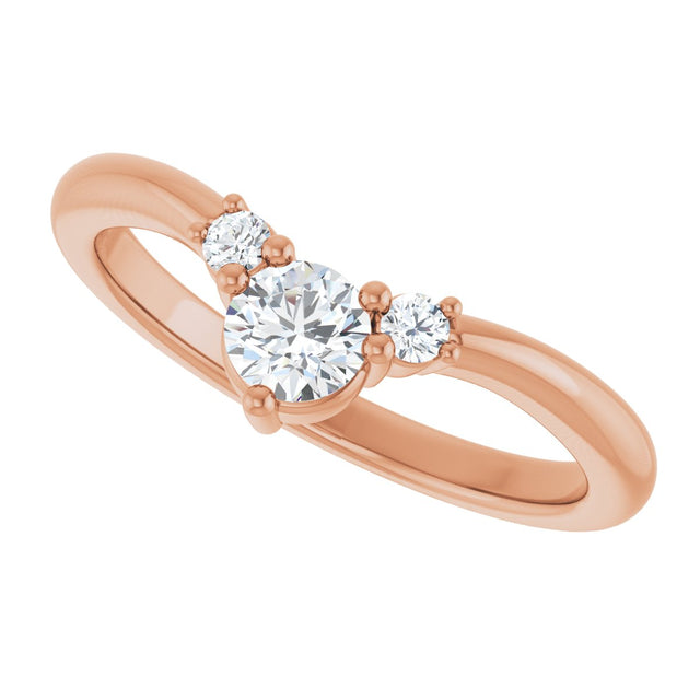 14K Gold Round Lab-Grown Diamond Contour Band - 1/8-5/8 CTW - Rose Gold - view 5