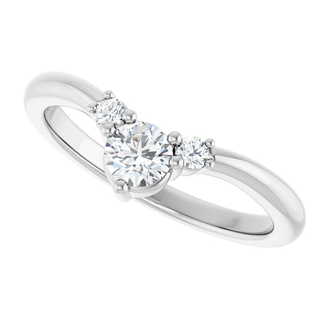 14K Gold Round Lab-Grown Diamond Contour Band - 1/8-5/8 CTW - White Gold - view 5