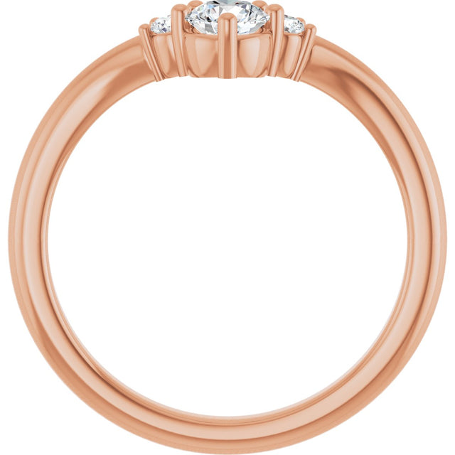 14K Gold Round Lab-Grown Diamond Contour Band - 1/8-5/8 CTW - Rose Gold - view 2