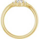 14K Gold Round Lab-Grown Diamond Contour Band - 1/8-5/8 CTW - Yellow Gold - view 2