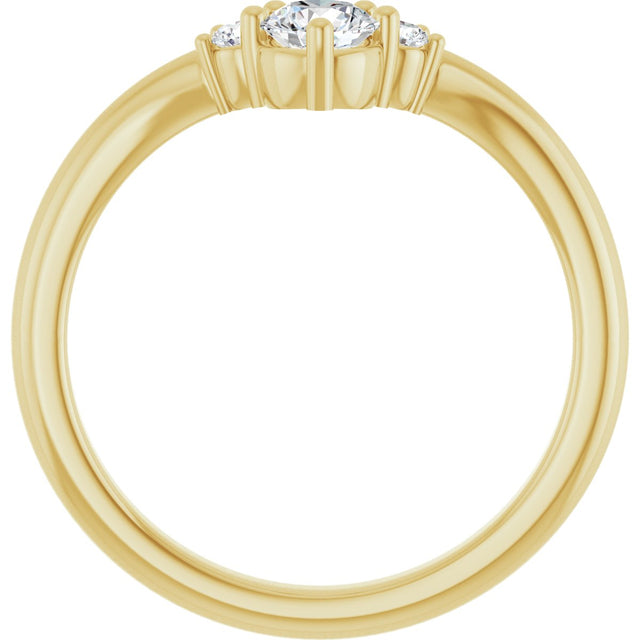14K Gold Round Lab-Grown Diamond Contour Band - 1/8-5/8 CTW - Yellow Gold - view 2
