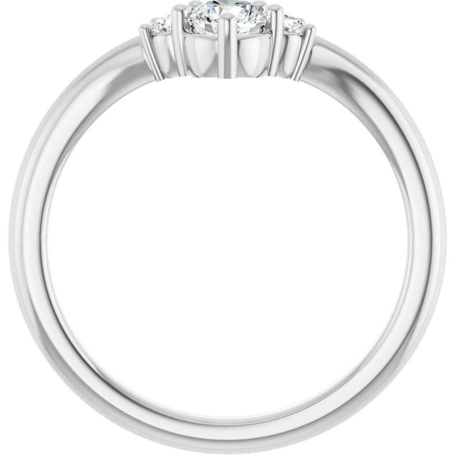 14K Gold Round Lab-Grown Diamond Contour Band - 1/8-5/8 CTW - White Gold - view 2