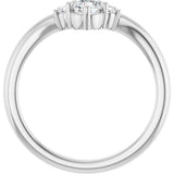 Platinum Round Lab-Grown Diamond Contour Band - 1/8-5/8 CTW - view 2