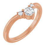 14K Gold Round Lab-Grown Diamond Contour Band - 1/8-5/8 CTW - Rose Gold