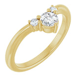 14K Gold Round Lab-Grown Diamond Contour Band - 1/8-5/8 CTW - Yellow Gold