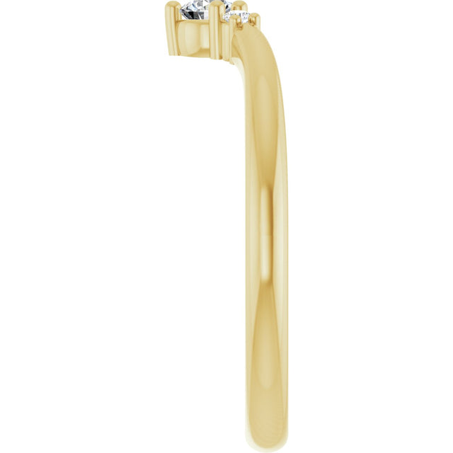 14K Gold Round Lab-Grown Diamond Contour Band - 1/8-5/8 CTW - Yellow Gold - view 4