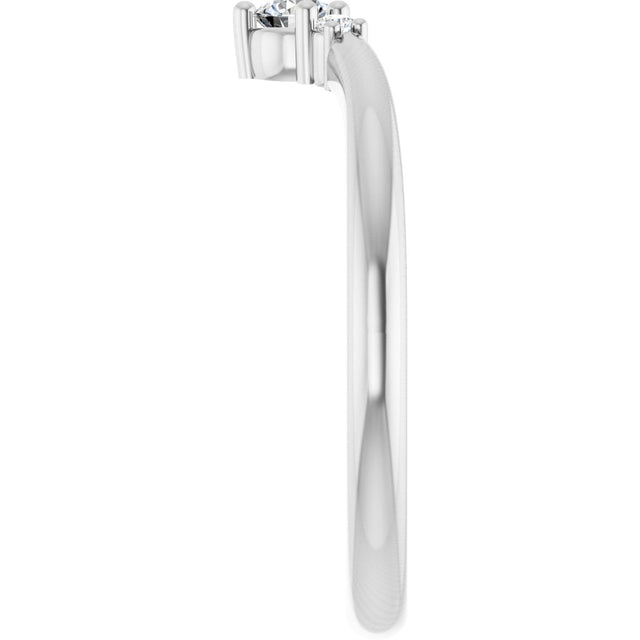 14K Gold Round Lab-Grown Diamond Contour Band - 1/8-5/8 CTW - White Gold - view 4