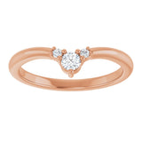 14K Gold Round Lab-Grown Diamond Contour Band - 1/8-5/8 CTW - Rose Gold - view 3