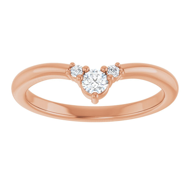 14K Gold Round Lab-Grown Diamond Contour Band - 1/8-5/8 CTW - Rose Gold - view 3