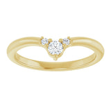 14K Gold Round Lab-Grown Diamond Contour Band - 1/8-5/8 CTW - Yellow Gold - view 3