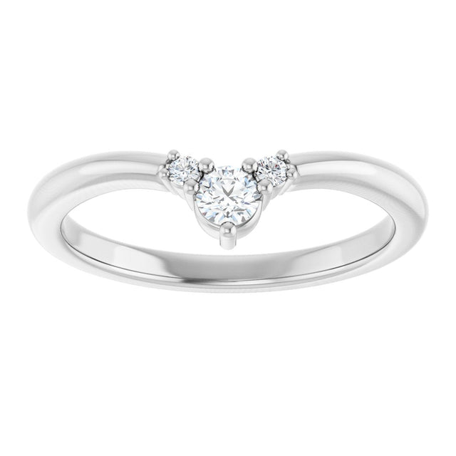 14K Gold Round Lab-Grown Diamond Contour Band - 1/8-5/8 CTW - White Gold - view 3