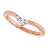 14K Gold Round Lab-Grown Diamond Contour Band - 1/8-5/8 CTW - Rose Gold - view 5