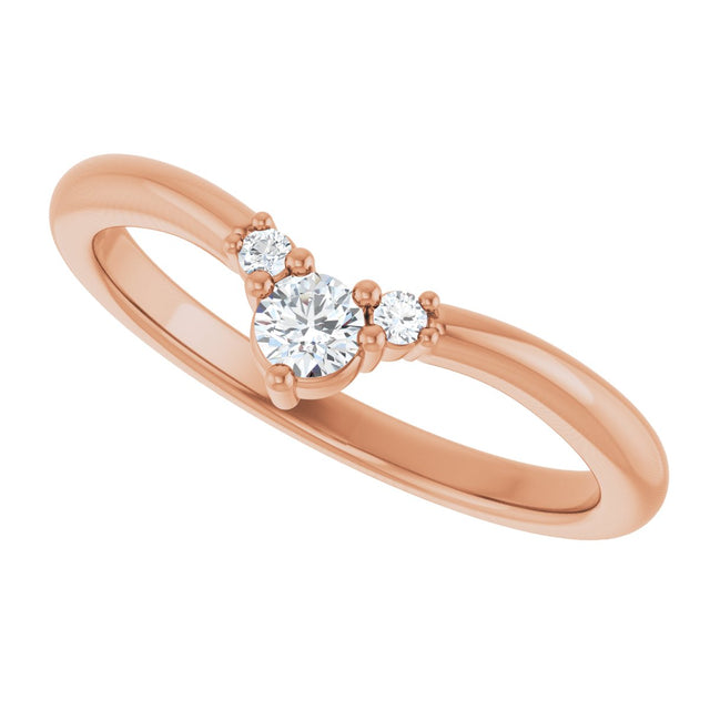 14K Gold Round Lab-Grown Diamond Contour Band - 1/8-5/8 CTW - Rose Gold - view 5