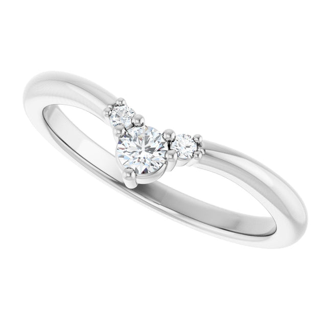 Platinum Round Lab-Grown Diamond Contour Band - 1/8-5/8 CTW - view 5