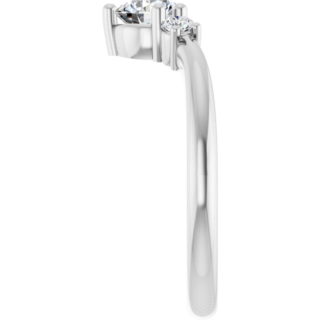 Platinum Round Lab-Grown Diamond Contour Band - 1/8-5/8 CTW - view 4