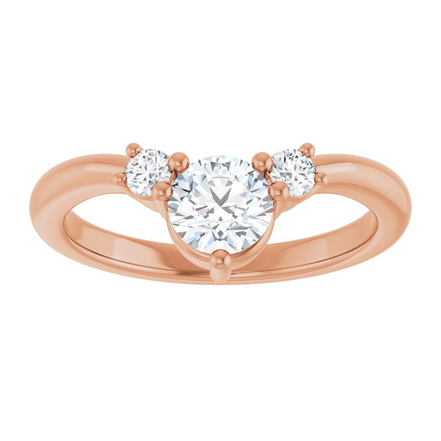 14K Gold Round Lab-Grown Diamond Contour Band - 1/8-5/8 CTW - Rose Gold - view 3